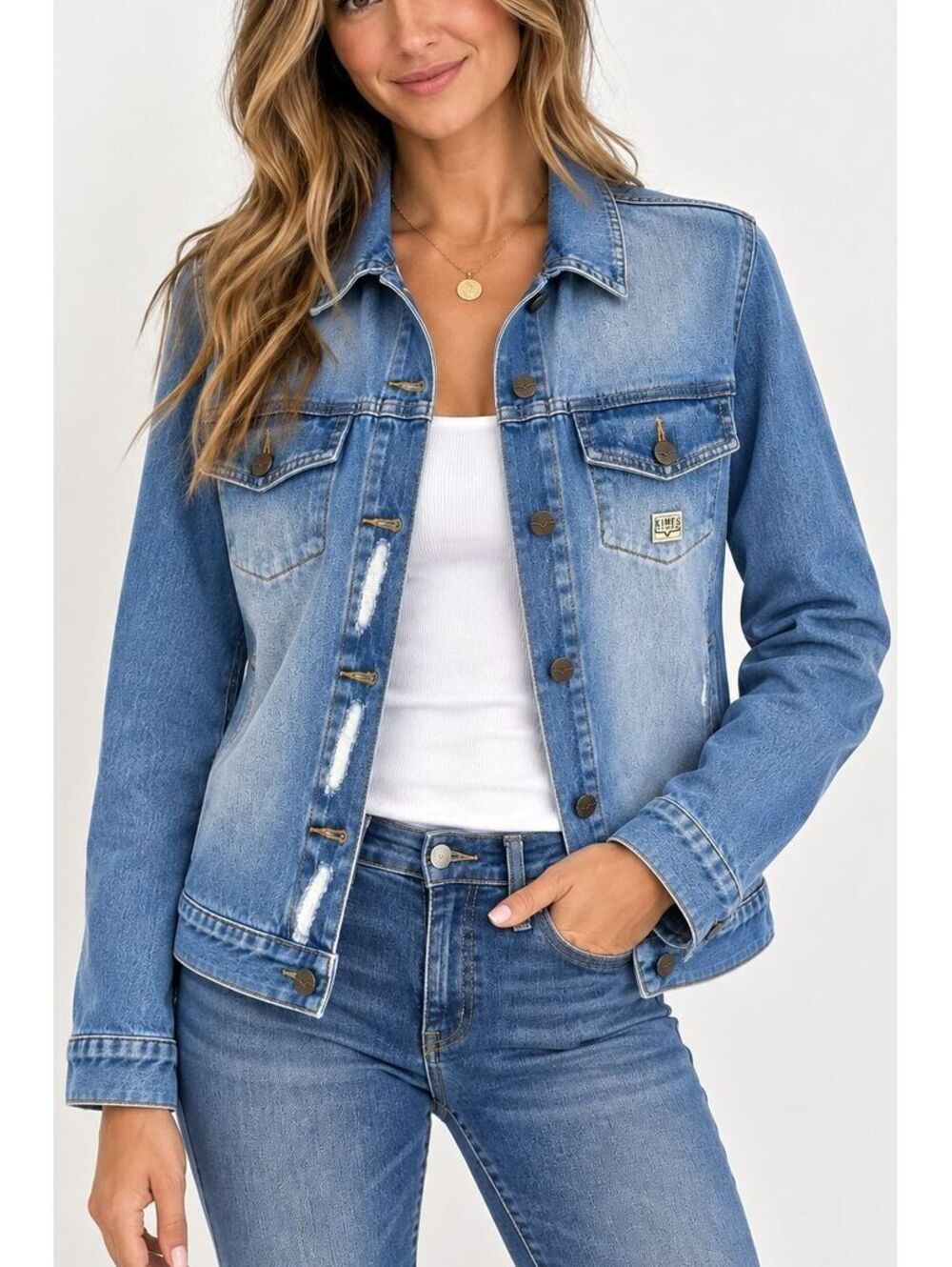 Kimes Ranch Women's XXL Denim Jacket Western Uncomplicated Trucker Blue